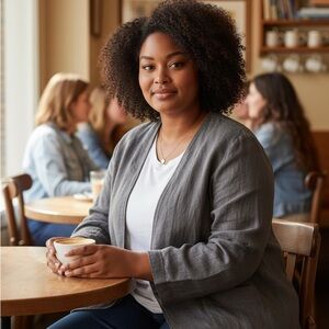 Eileen Fisher Washed 100% Organic Linen Délavé Blazer Jacket Classic Minimalist